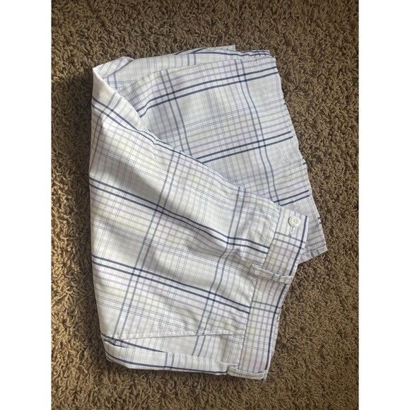 Men ’s PGA Tour PGA Plaid shorts 34 Pro Series Button shorts Purple - Picture 12 of 12